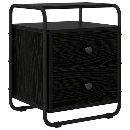 Bedside Cabinet Black Oak 40 x 36.5 x 50 cm Engineered Wood