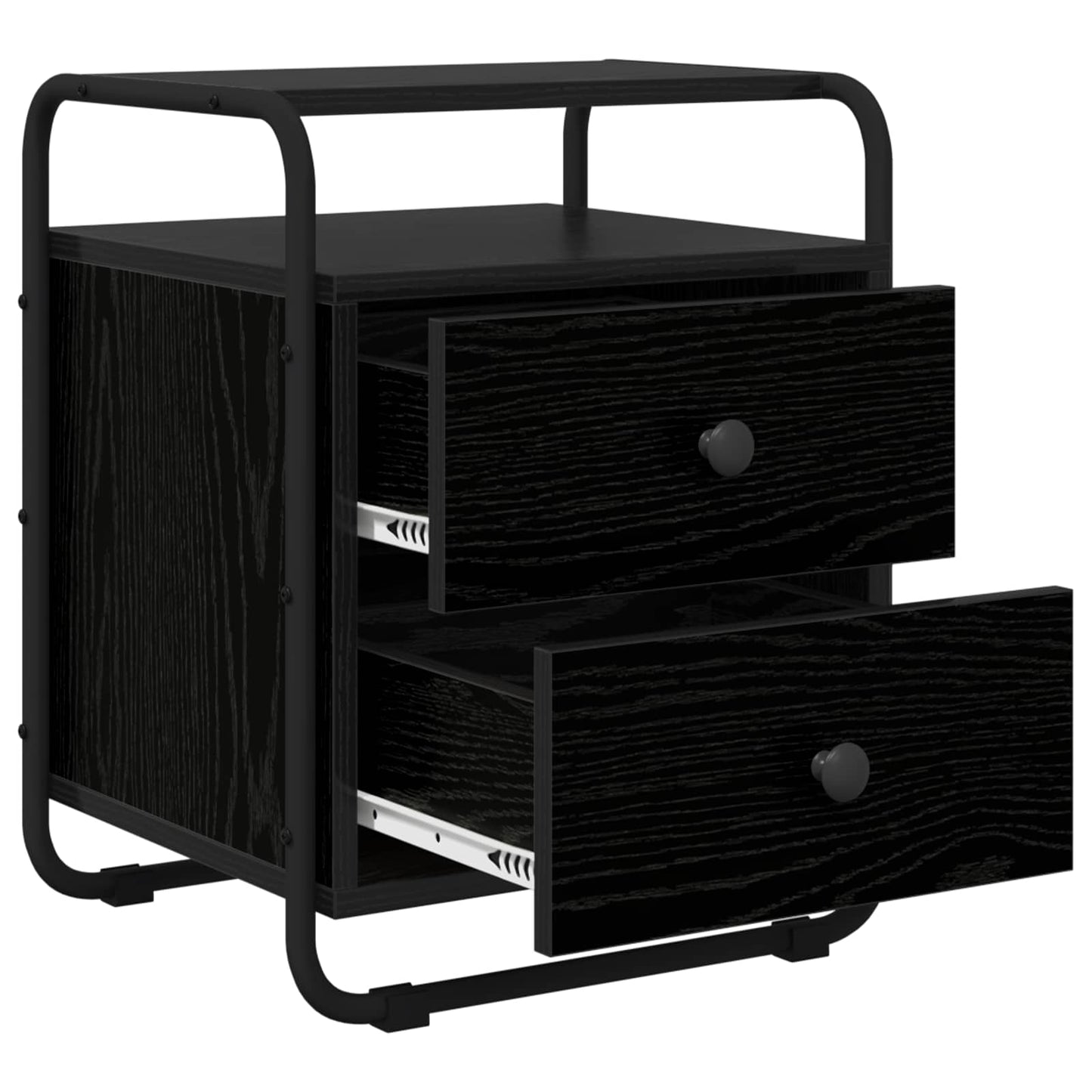Bedside Cabinet Black Oak 40 x 36.5 x 50 cm Engineered Wood