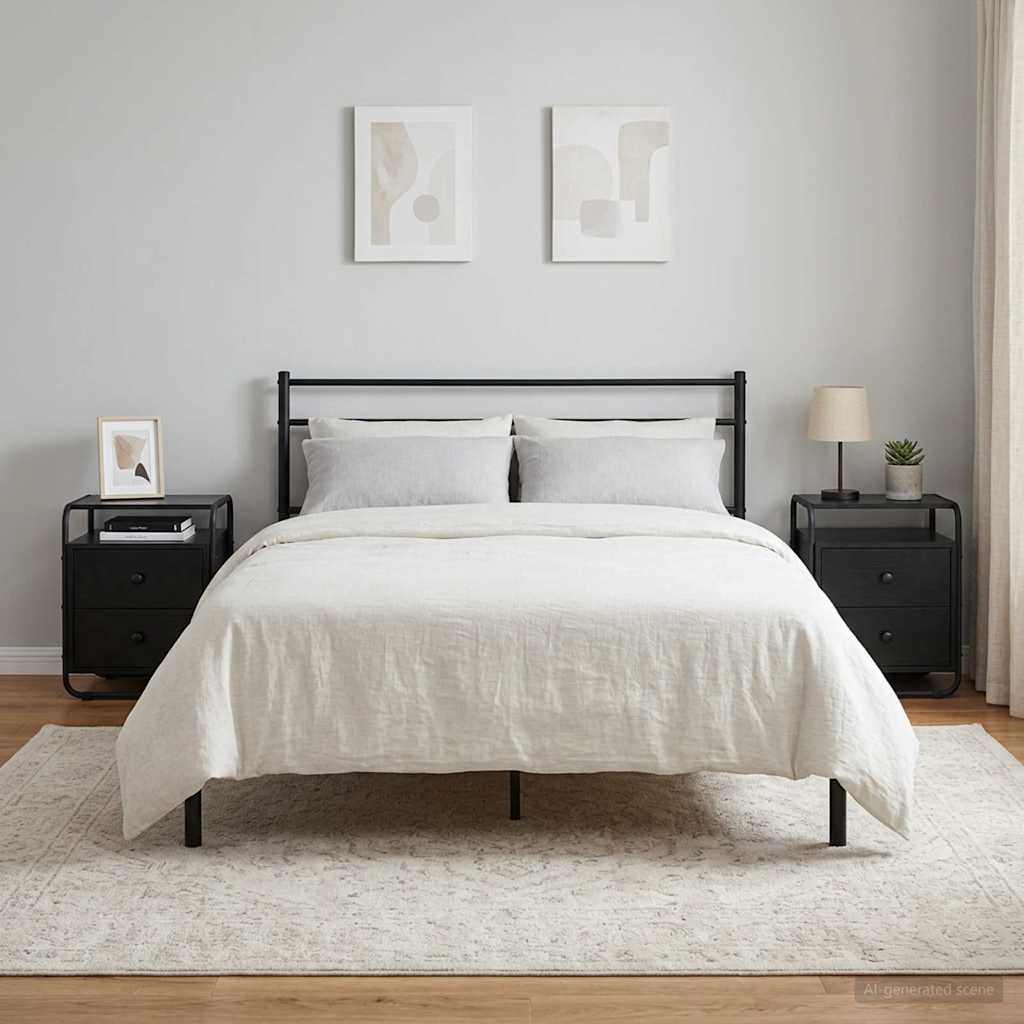 Bedside Cabinet 2 pcs Black Oak 40 x 36.5 x 50 cm