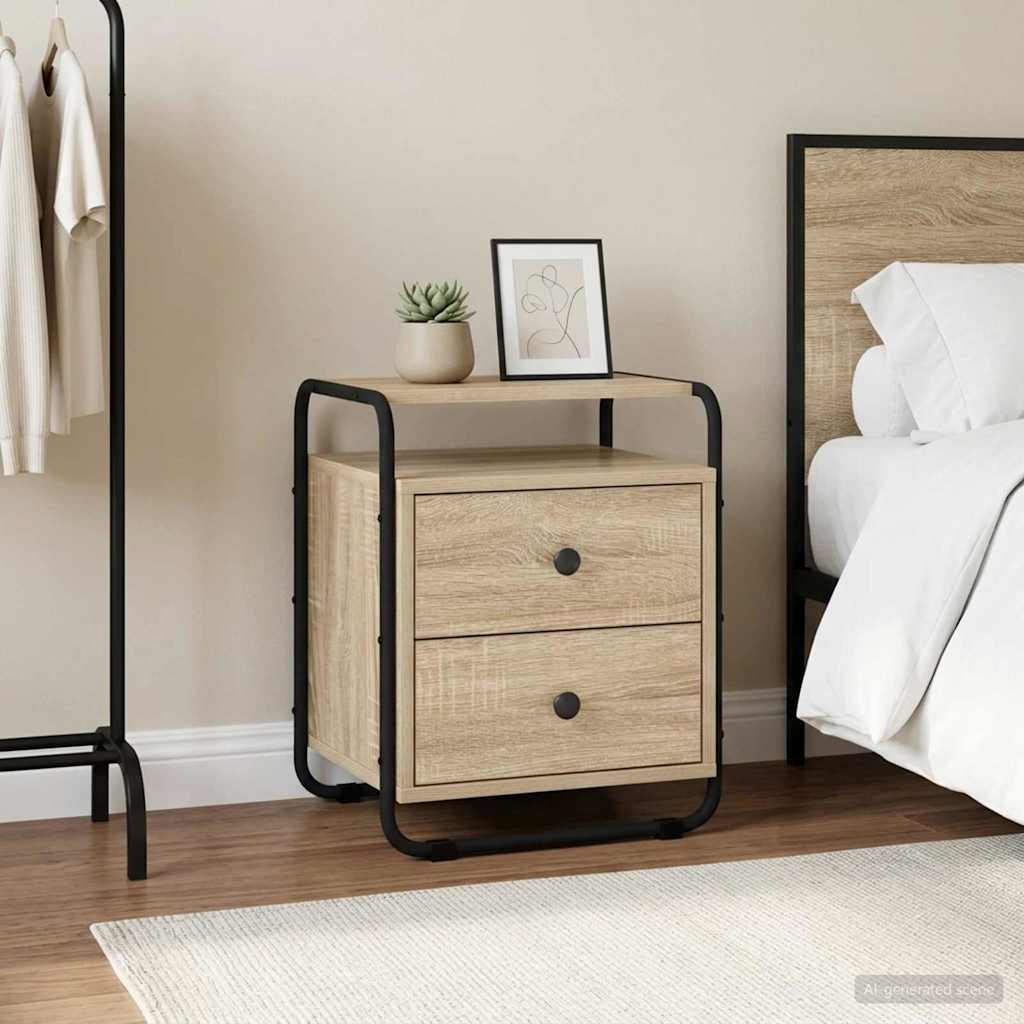 Bedside Cabinet Sonoma Oak 40 x 36.5 x 50 cm Engineered Wood