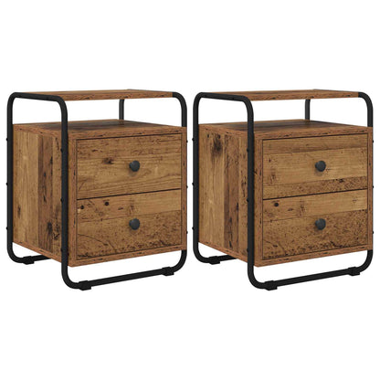 Bedside Cabinet 2 pcs Old Wood 40 x 36.5 x 50 cm