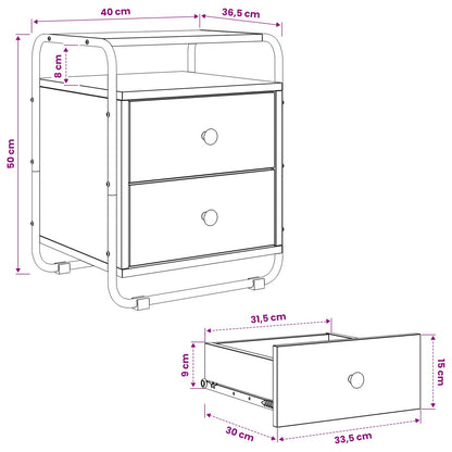 Bedside Cabinet 2 pcs Old Wood 40 x 36.5 x 50 cm