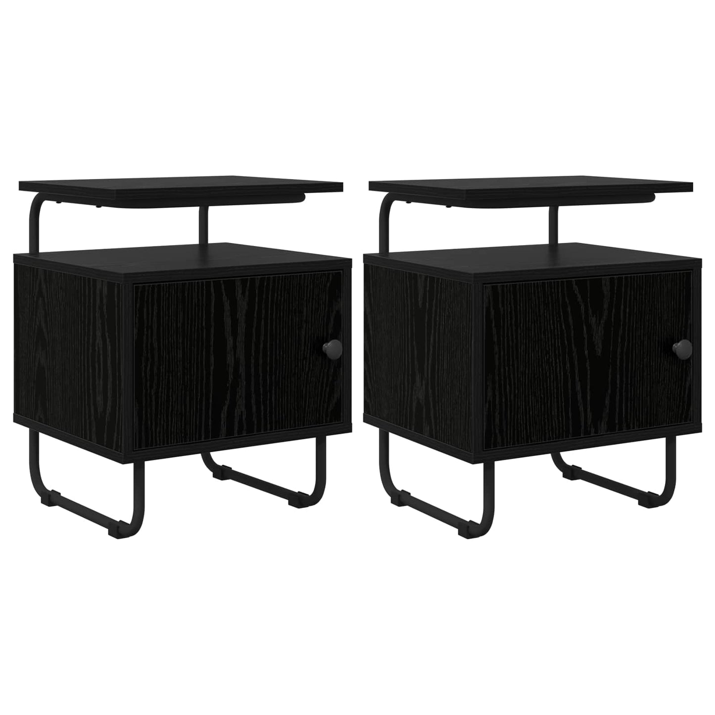 Bedside Cabinet 2 pcs Black Oak 40 x 36.5 x 50 cm