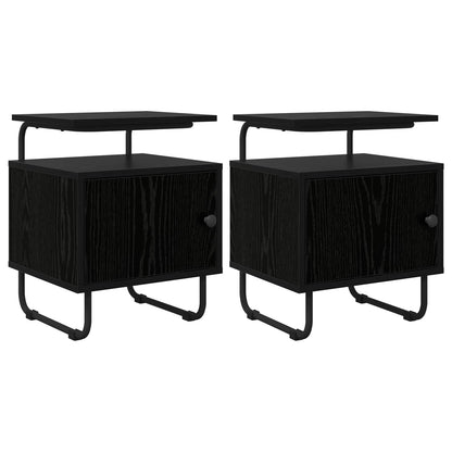Bedside Cabinet 2 pcs Black Oak 40 x 36.5 x 50 cm