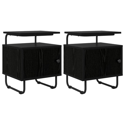Bedside Cabinet 2 pcs Black Oak 40 x 36.5 x 50 cm