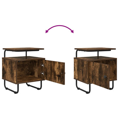 Bedside Cabinet Smoked Oak 40 x 36.5 x 50 cm Engineered Wood