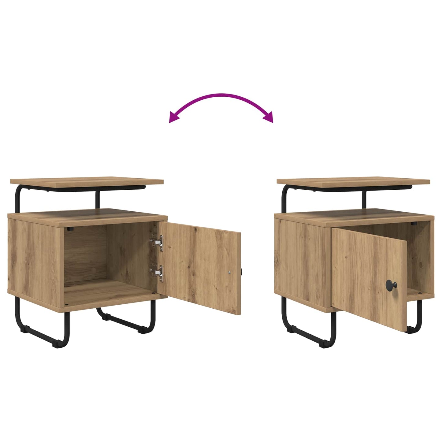 Bedside Cabinet Artisan Oak 40 x 36.5 x 50 cm Engineered Wood