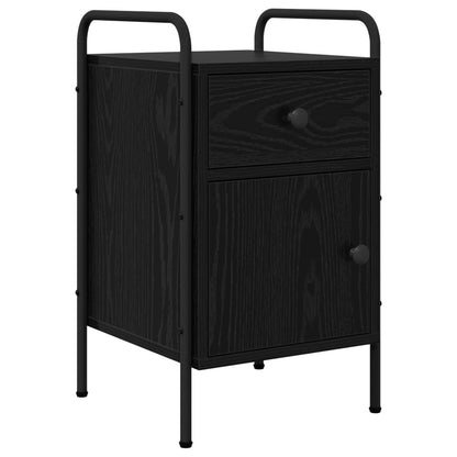 Bedside Cabinet Black Oak 35 x 36.5 x 61 cm Engineered Wood