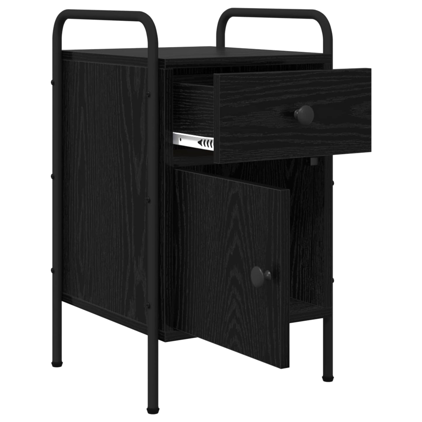 Bedside Cabinet Black Oak 35 x 36.5 x 61 cm Engineered Wood