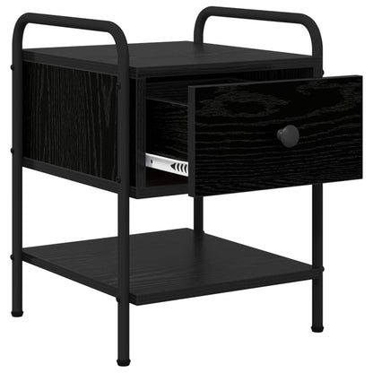 Bedside Cabinet Black Oak 35 x 36.5 x 47 cm Engineered Wood