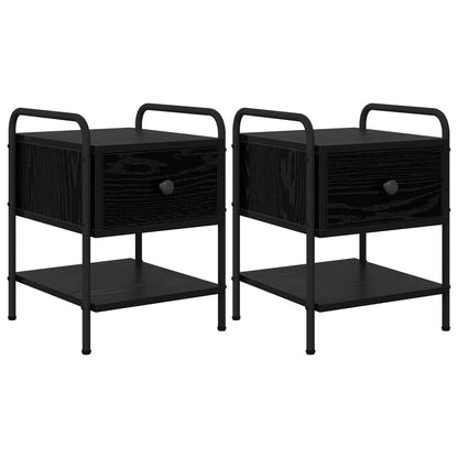 Bedside Cabinet 2 pcs Black Oak 35 x 36.5 x 47 cm