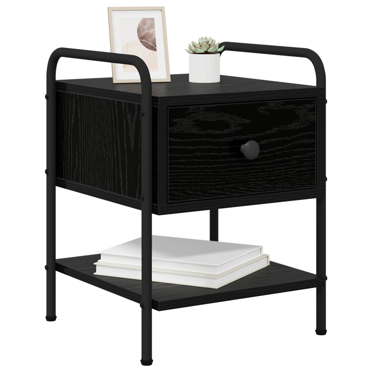 Bedside Cabinet 2 pcs Black Oak 35 x 36.5 x 47 cm
