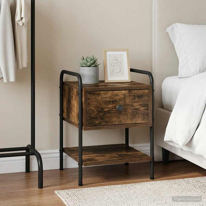 Bedside Cabinet Smoked Oak 35 x 36.5 x 47 cm Engineered Wood