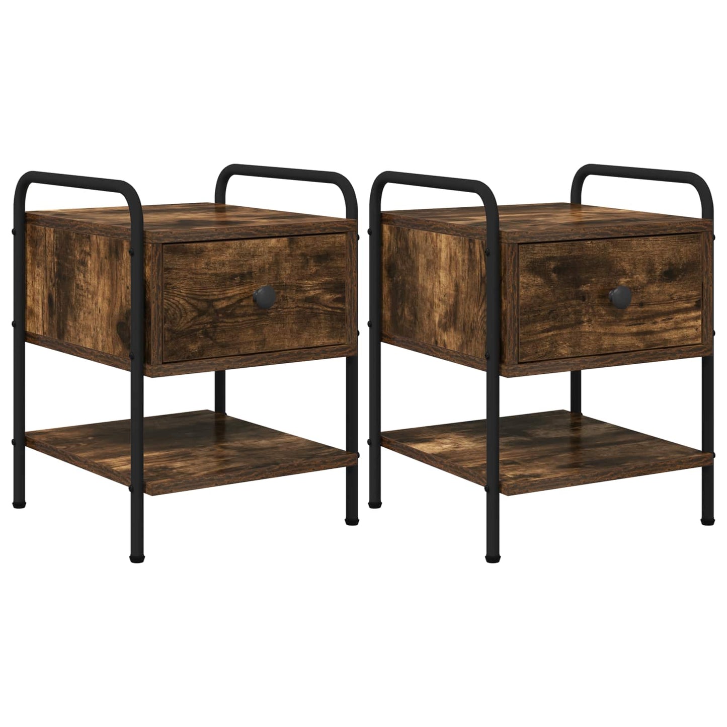 Bedside Cabinet 2 pcs Smoked Oak 35 x 36.5 x 47 cm