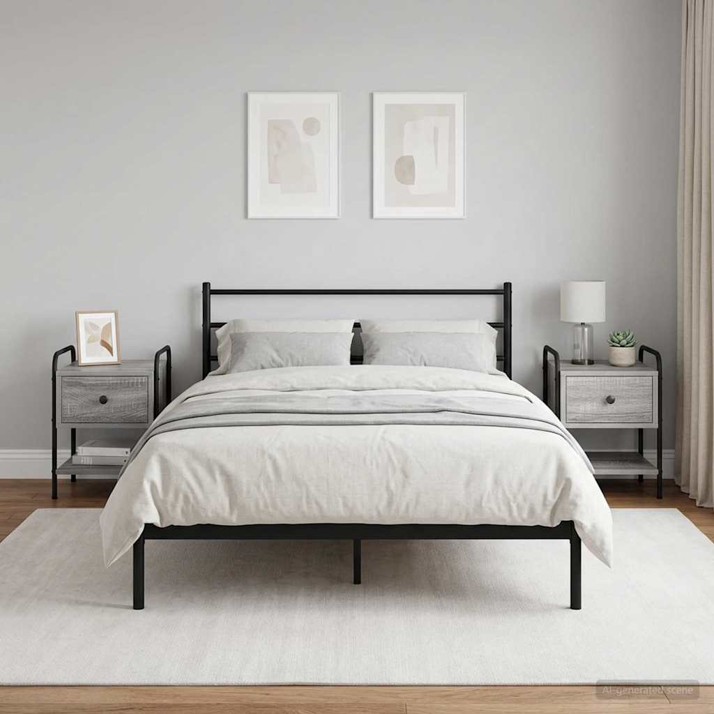 Bedside Cabinet 2 pcs Grey Sonoma 35 x 36.5 x 47 cm