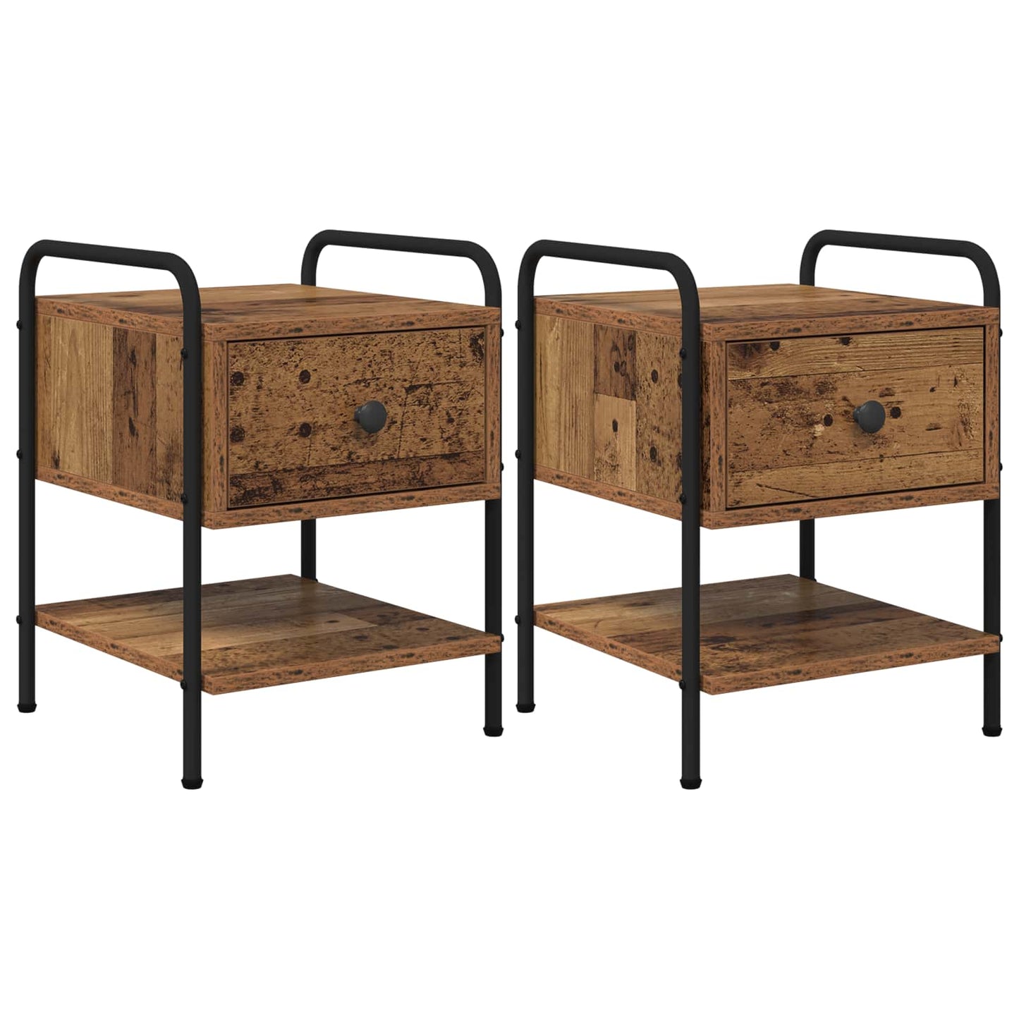 Bedside Cabinet 2 pcs Old Wood 35 x 36.5 x 47 cm
