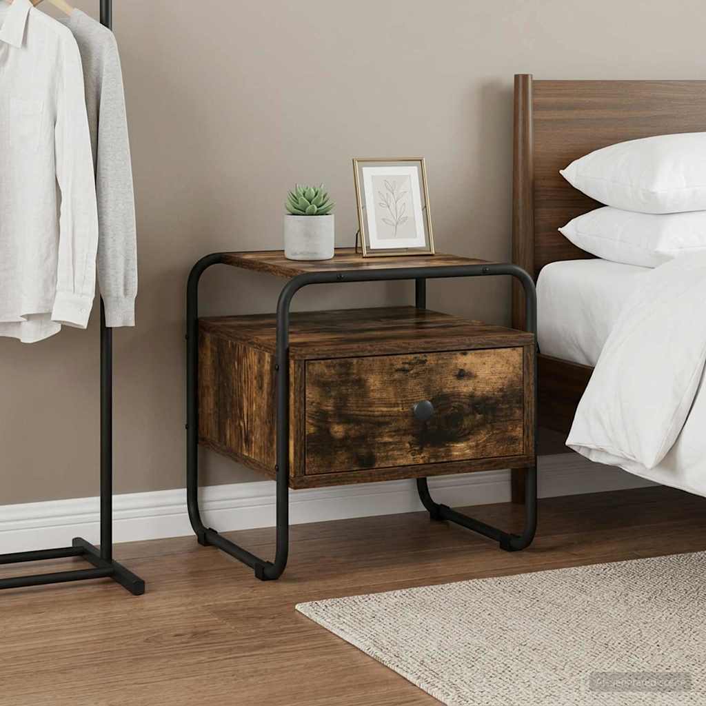 Bedside Cabinet Smoked Oak 40 x 39.5 x 40 cm Engineered Wood