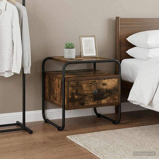 Bedside Cabinet Smoked Oak 40 x 39.5 x 40 cm Engineered Wood