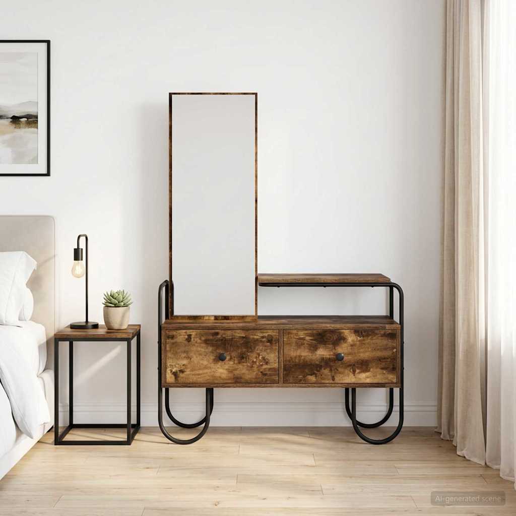 Dressing Table Smoked Oak 100 x 36.5 x 136 cm Engineered Wood