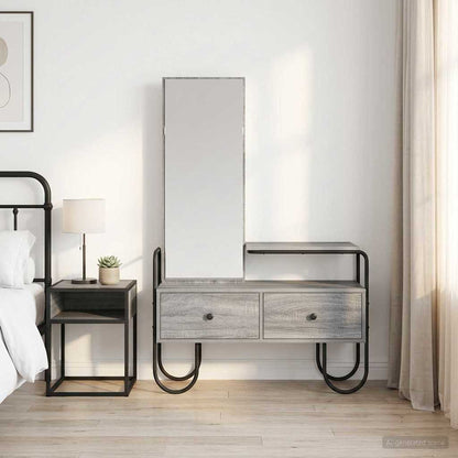 Dressing Table Grey Sonoma 100 x 36.5 x 136 cm Engineered Wood