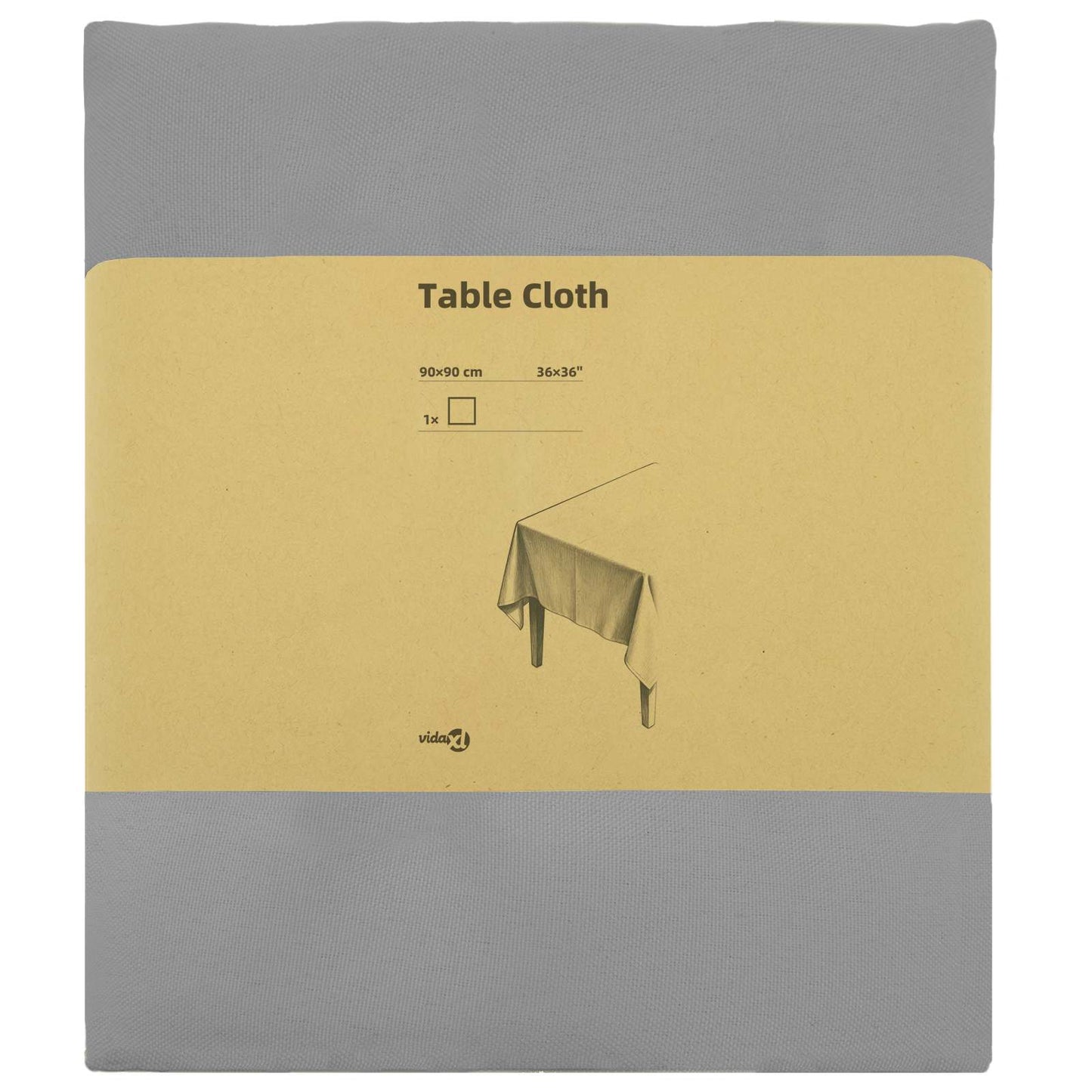 Table Cloth Square Light Grey 90 x 90 cm Polyester
