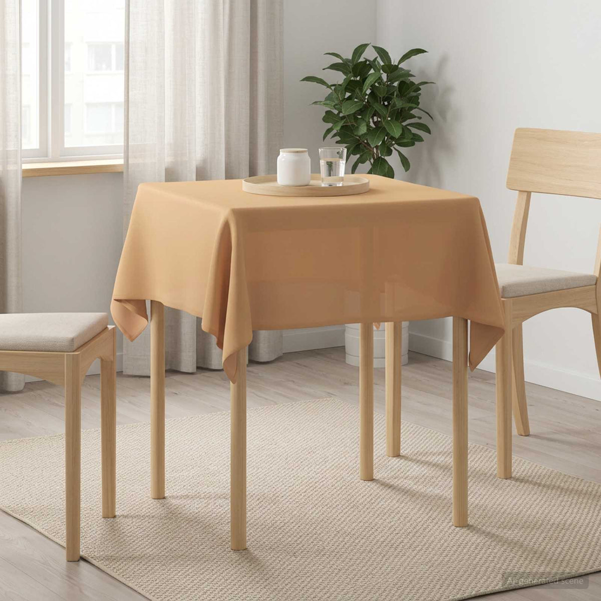 Table Cloth 5 pcs Square Beige 110 x 110 cm Polyester
