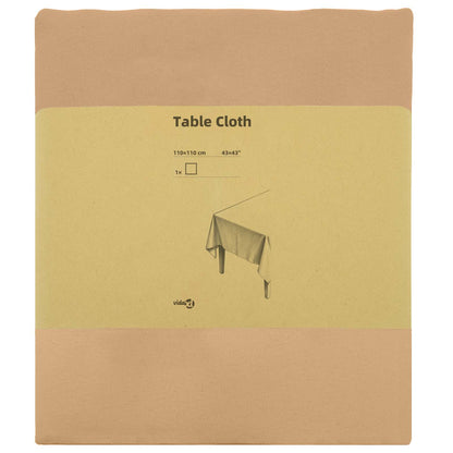 Table Cloth Square Beige 110 x 110 cm Polyester