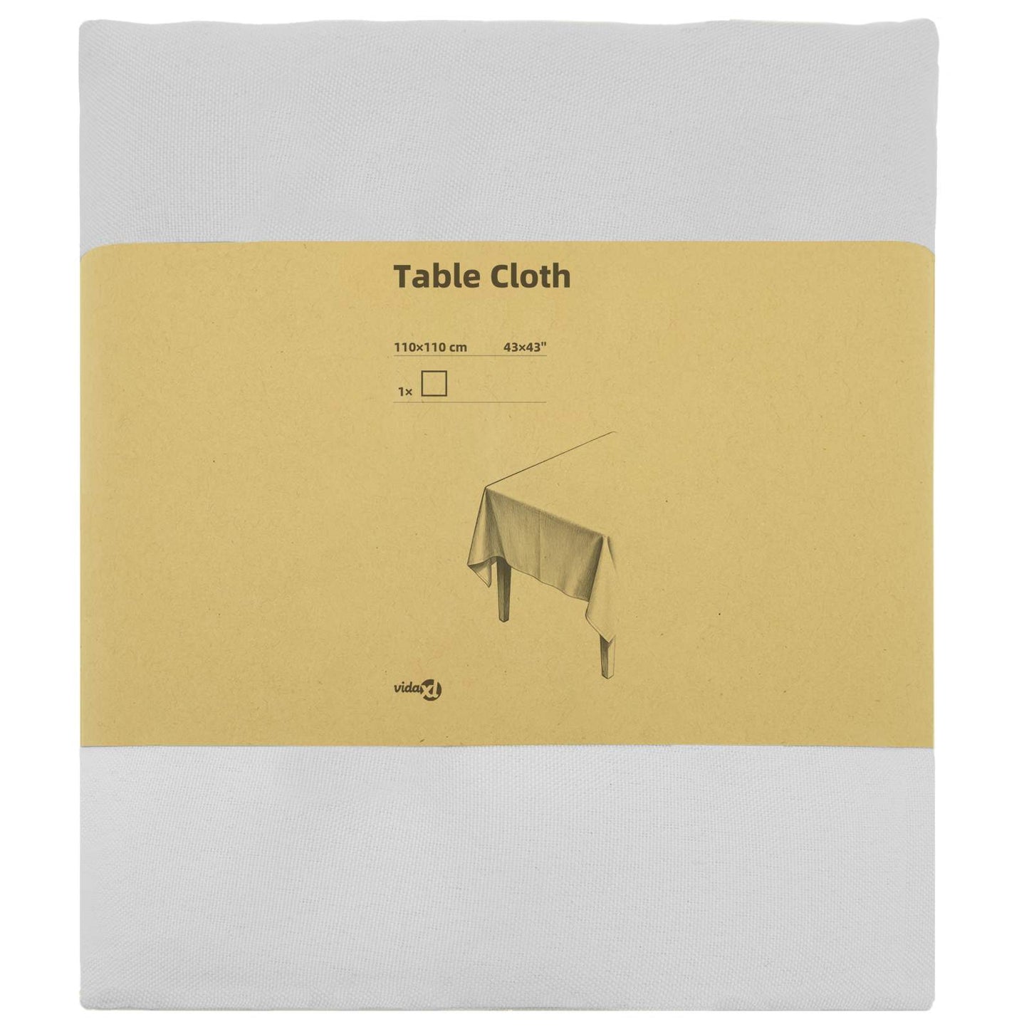 Table Cloth Square White 110 x 110 cm Polyester