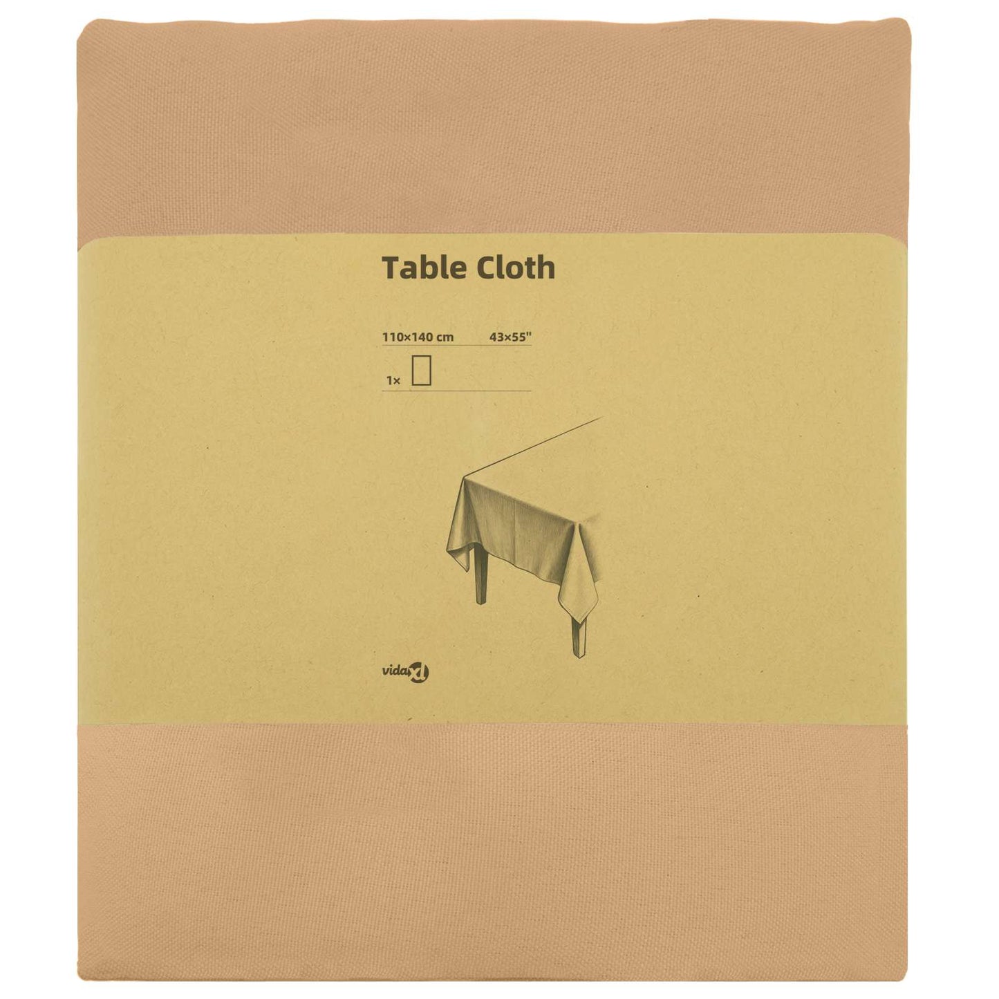 Table Cloth Rectangular Beige 110 x 140 cm Polyester