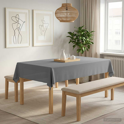 Table Cloth 5 pcs Rectangular Light Grey 140 x 260 cm Polyester