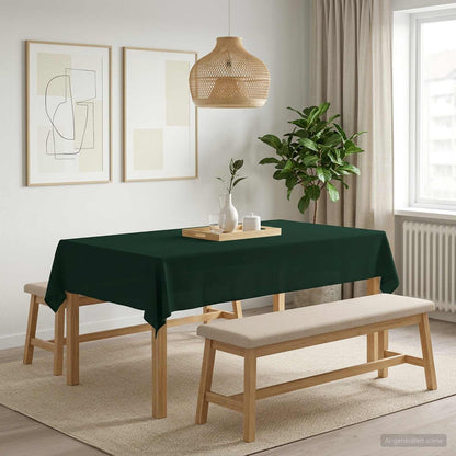 Table Cloth 5 pcs Rectangular Dark Green 140 x 260 cm Polyester
