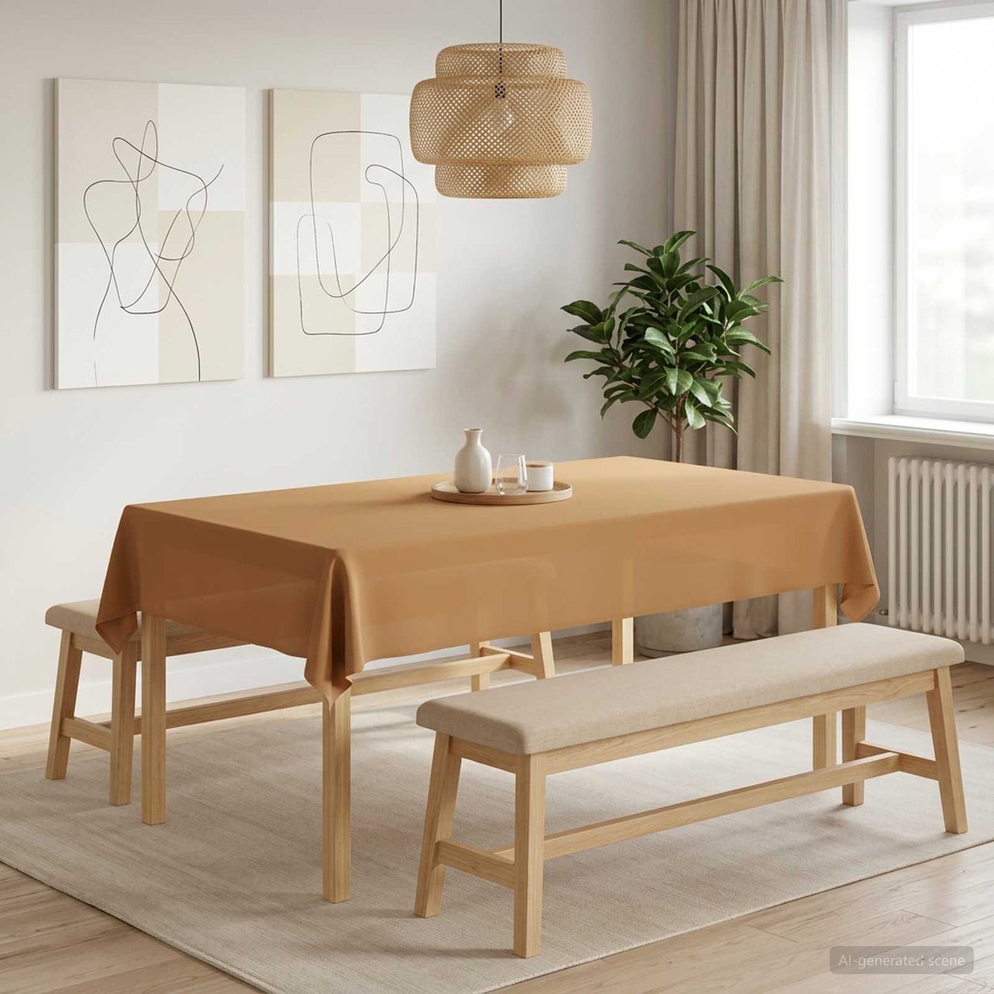 Table Cloth 5 pcs Rectangular Beige 110 x 160 cm Polyester