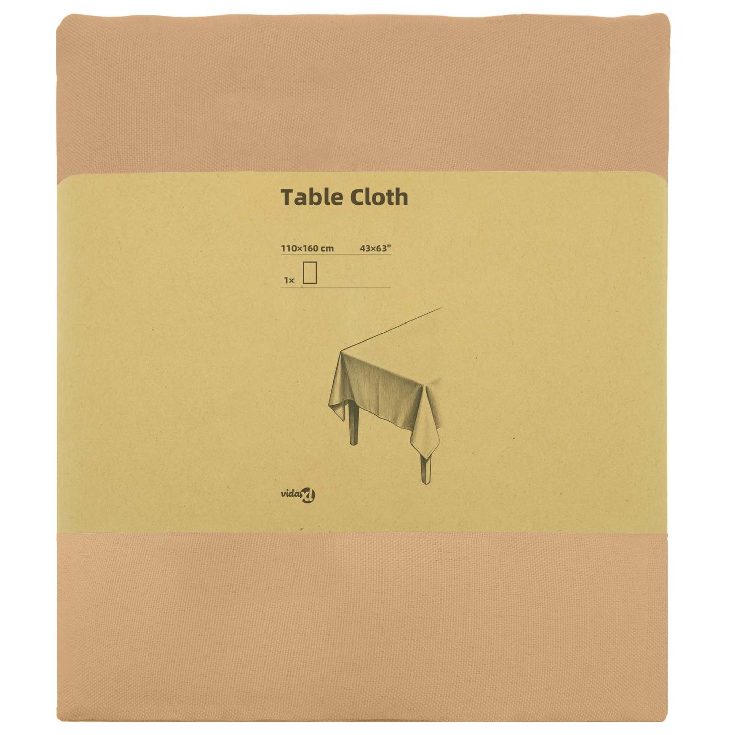 Table Cloth Rectangular Beige 110 x 160 cm Polyester