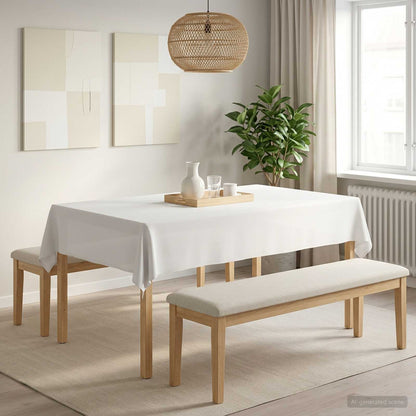 Table Cloth 5 pcs Rectangular White 140 x 220 cm Polyester