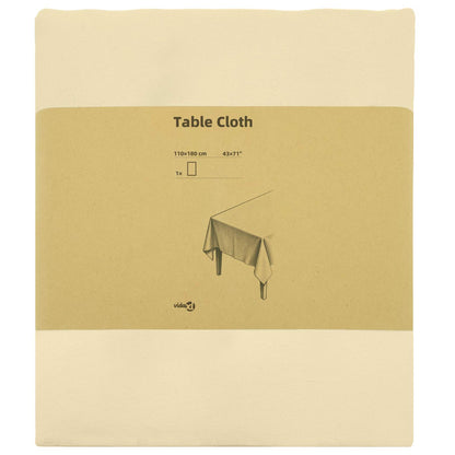 Table Cloth Rectangular Cream White 110 x 180 cm Polyester