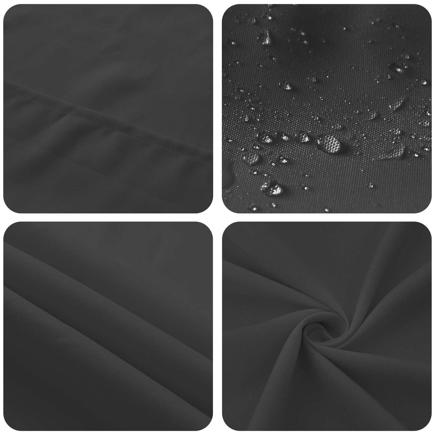 Table Cloth Square Dark Grey 140 x 140 cm Polyester