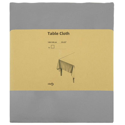 Table Cloth Square Light Grey 140 x 140 cm Polyester