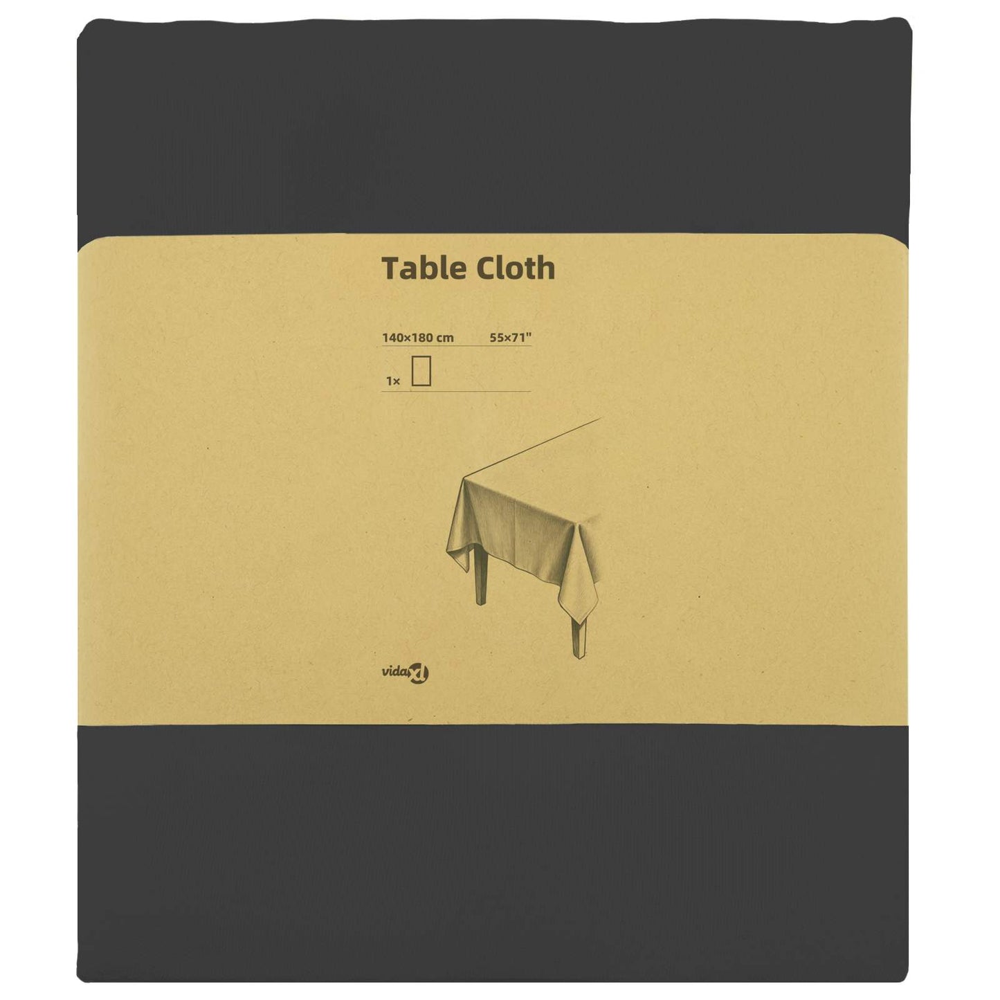 Table Cloth Rectangular Dark Grey 140 x 180 cm Polyester