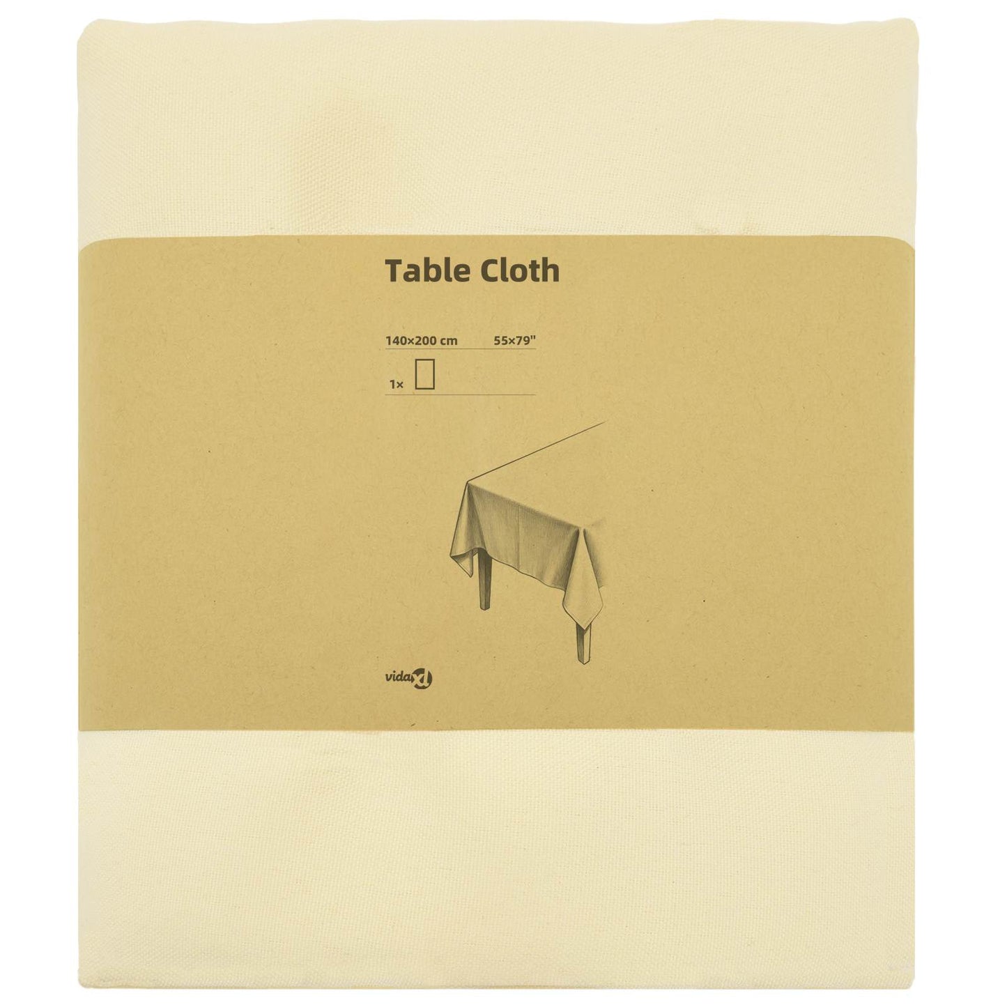 Table Cloth Rectangular Cream White 140 x 200 cm Polyester
