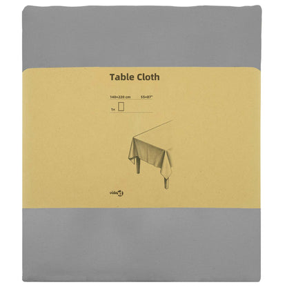 Table Cloth Rectangular Light Grey 140 x 220 cm Polyester