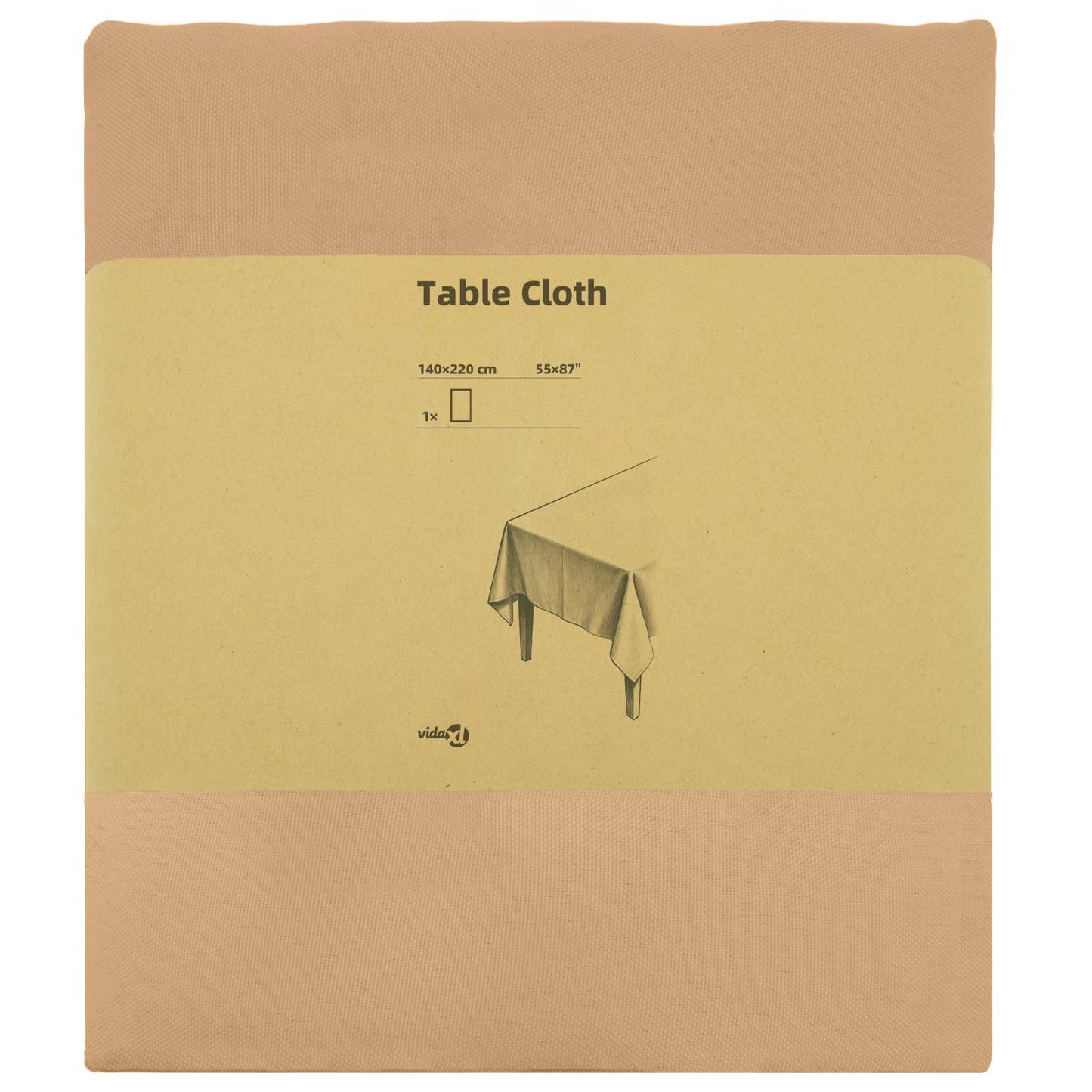 Table Cloth Rectangular Beige 140 x 220 cm Polyester