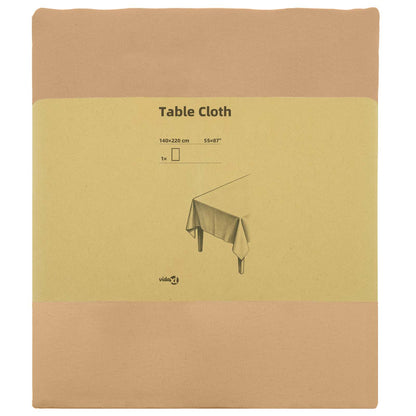 Table Cloth Rectangular Beige 140 x 220 cm Polyester