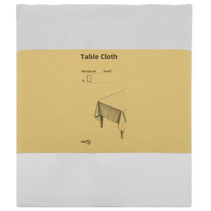 Table Cloth Rectangular White 140 x 220 cm Polyester
