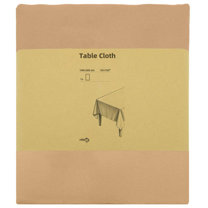 Table Cloth Rectangular Beige 140 x 260 cm Polyester
