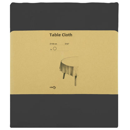 Table Cloth Round Dark Grey Ø 140 cm Polyester