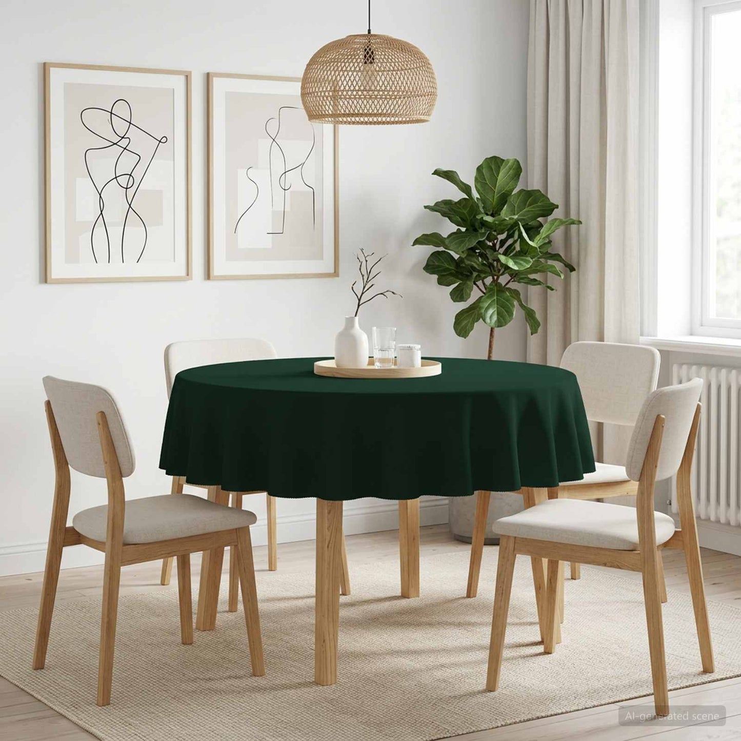 Table Cloth 5 pcs Round Dark Green Ø 180 cm Polyester