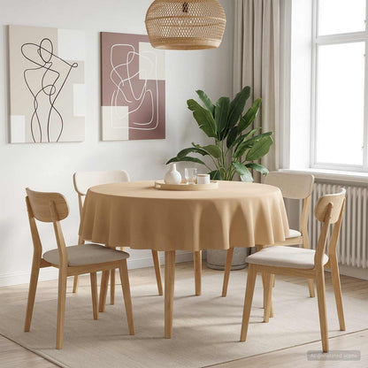 Table Cloth 5 pcs Round Beige Ø 160 cm Polyester