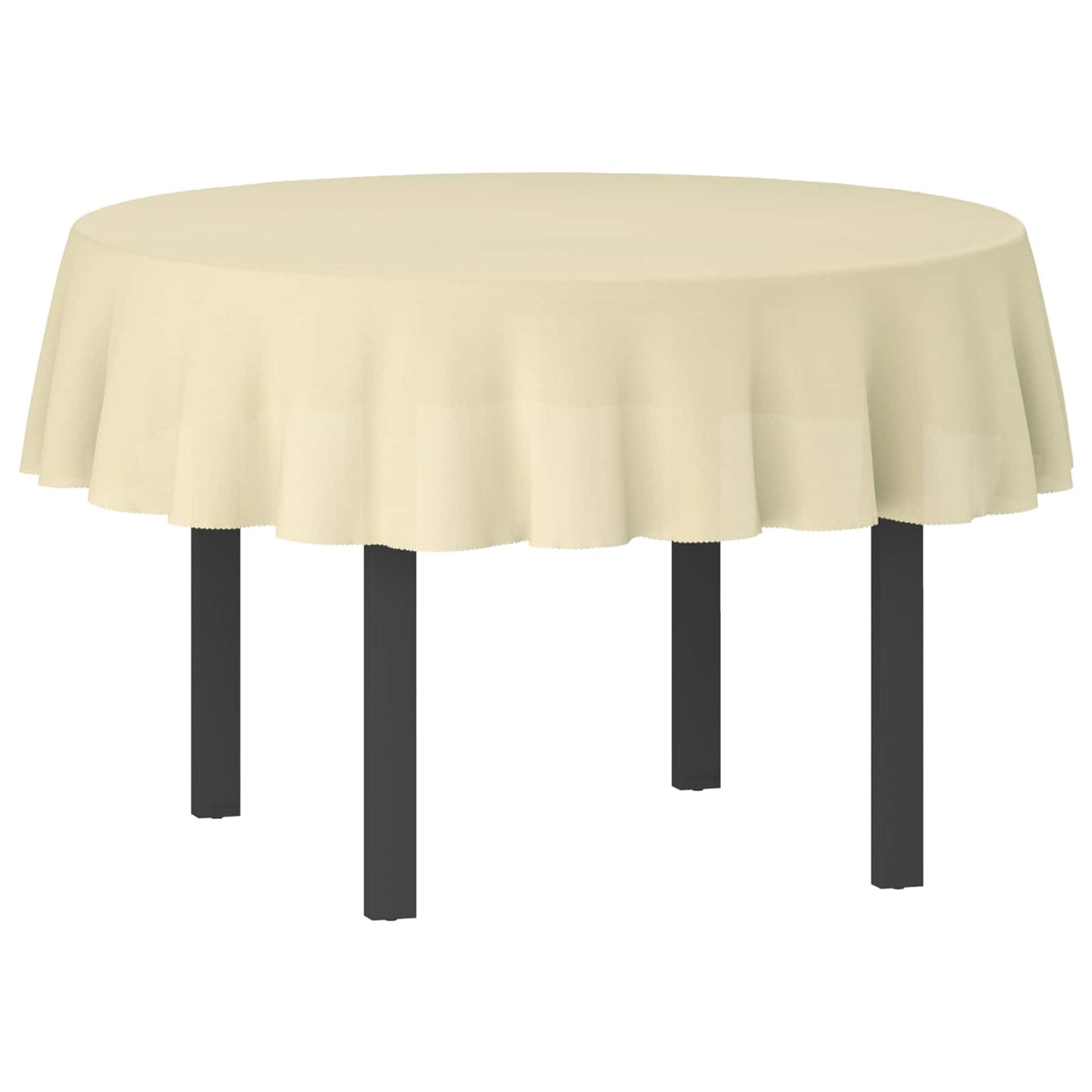 Table Cloth Round Cream White Ø 140 cm Polyester
