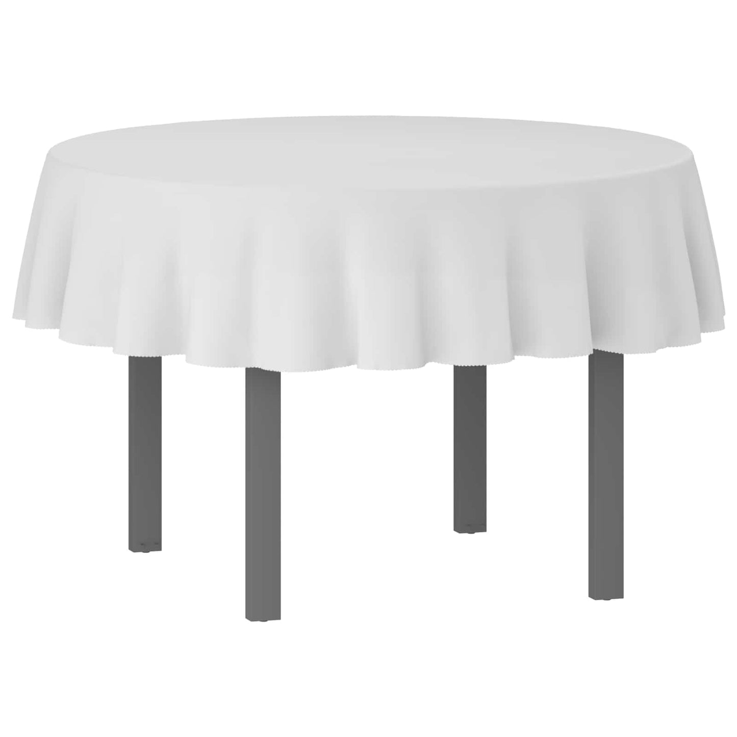 Table Cloth Round White Ø 140 cm Polyester