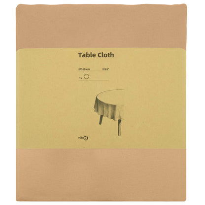 Table Cloth Round Beige Ø 160 cm Polyester
